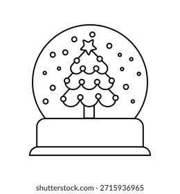 Icono de globo de nieve con fondo blanco Vector Ilustración de stock