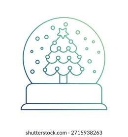 Icono de globo de nieve con fondo blanco Vector Ilustración de stock