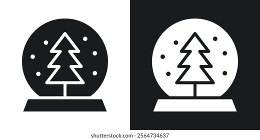 Snow globe icons in flat syle