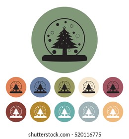 Snow Globe icons set.Vector illustration
