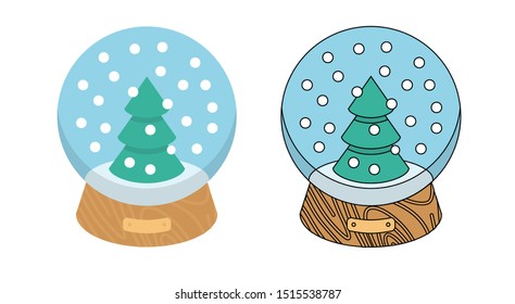 Snow globe illustration vector design