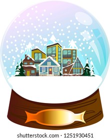 snow globe, isolated image of christmas souvenir