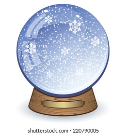 Snow globe isolated on white background. Vector Illustration 