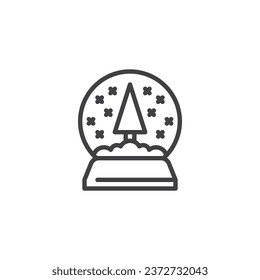 Snow Globe line icon. linear style sign for mobile concept and web design. Christmas snow globe with tree outline vector icon. Symbol, logo illustration. Vector graphics