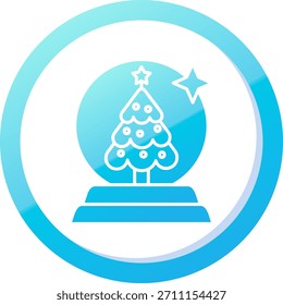 Globo de nieve Línea Vector Icon Design