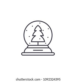 Snow globe linear icon concept. Snow globe line vector sign, symbol, illustration.