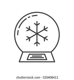 Snow Globe Linear Icon. Thin Line Illustration. Water Globe With Snowflake Inside Contour Symbol. Vector Isolated Outline Drawing