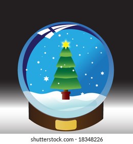 Snow globe with a New Year Tree