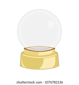 snow globe object on white background, vector illustration