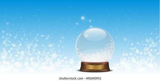 snow globe on snow background