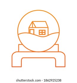 Snow Globe Outline Christmas Icon Gradient