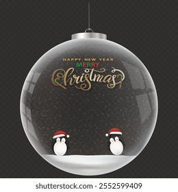 Snow Globe Realistic Winter Scene With Christmas Background And Snow, Sale Vector Design In 3D Sky Banner, Nature New Year White Poster, Holiday Decoration, Festive Landscape And Seasonal Celebration