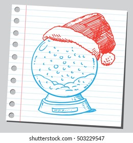 Snow globe with Santa Claus cap 