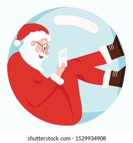 Snow globe with Santa Claus  | Vector illustration