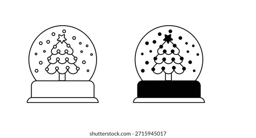 Globo de nieve conjunto de iconos con fondo blanco Vector Ilustración de stock
