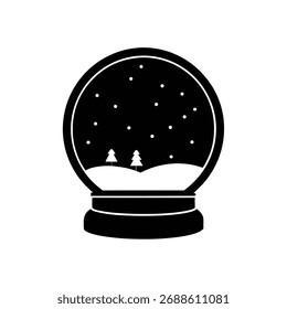 Ilustración de Arte vectorial de silueta de globo de nieve