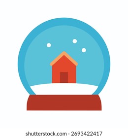 A snow globe with a small house inside