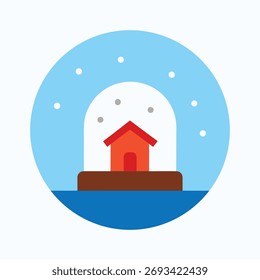 Un globo de nieve con una casa Pequeña en el interior