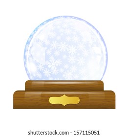 Snow globe with snowflakes