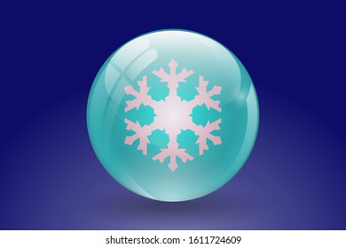Snow globe with a snowflakes icon. winter holiday decoration crystal with snowflakes icon. vector illustration EPS 10.