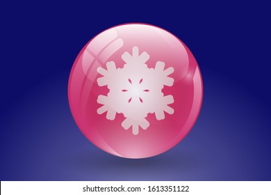 Snow globe with a snowflakes icon. winter holiday decoration crystal with snowflakes icon. vector illustration EPS 10.