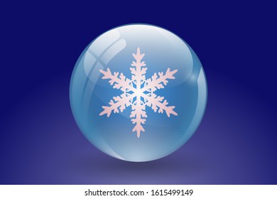 Snow globe with a snowflakes icon. winter holiday decoration crystal with snowflakes icon. Can use this logo for your web site , app and UI design.

