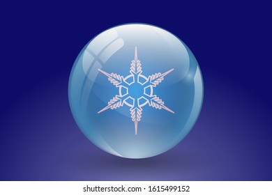 Snow globe with a snowflakes icon. winter holiday decoration crystal with snowflakes icon. Can use this logo for your web site , app and UI design.
