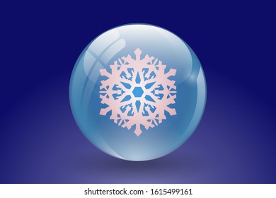 Snow globe with a snowflakes icon. winter holiday decoration crystal with snowflakes icon. Can use this logo for your web site , app and UI design.
