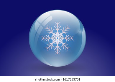 Snow globe with a snowflakes icon. winter holiday decoration crystal with snowflakes icon. vector illustration EPS 10. Can use this image for your web site , app and UI design.
