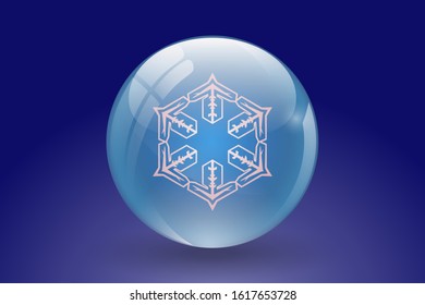 Snow globe with a snowflakes icon. winter holiday decoration crystal with snowflakes icon. vector illustration EPS 10. Can use this image for your web site , app and UI design.
