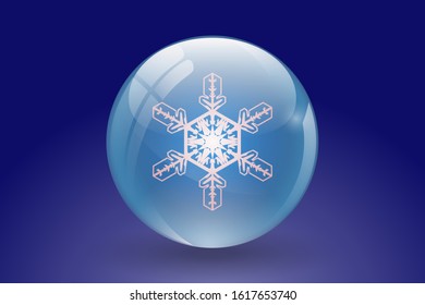 Snow globe with a snowflakes icon. winter holiday decoration crystal with snowflakes icon. vector illustration EPS 10. Can use this image for your web site , app and UI design.
