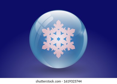 Snow globe with a snowflakes icon. winter holiday decoration crystal with snowflakes icon. vector illustration EPS 10.

