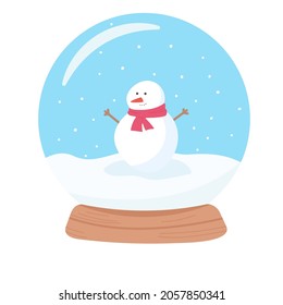 Nieve globo con muñeco de nieve dentro.