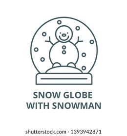 Snow globe with snowman vector line icon, linear concept, outline sign, symbol