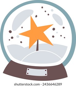 Snow Globe With Star Vector Illustration