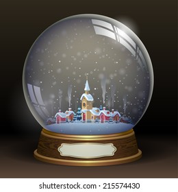 Snow globe with a town