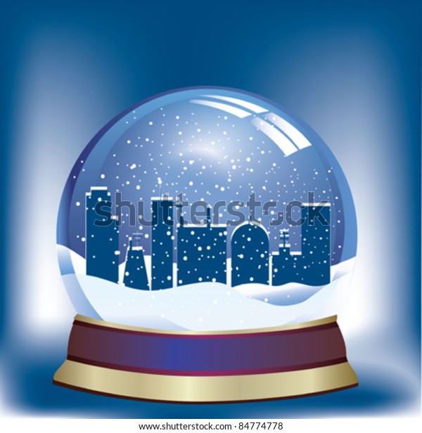 Snow Globe Town Within Stock Vector (Royalty Free) 84774778 | Shutterstock