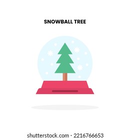 Snow globe Tree Christmas flat icon. Vector illustration on white background. Can used for digital product, presentation, UI and many more.