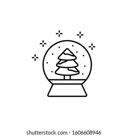 Snow Globe, Tree Icon. Simple Line, Outline Vector Of New Year Icons For Ui And Ux, Website Or Mobile Application