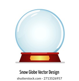 Diseño de Vector de globo de nieve, ilustración de globo de nieve vacío de dibujos animados, Diseño gráfico, globo de nieve transparente, Arte vectorial