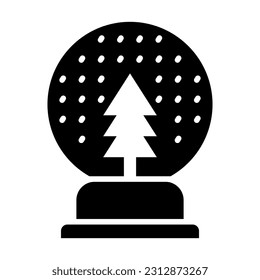Icono De Glifo Vector De Globe De Nieve Para Uso Personal Y Comercial.
