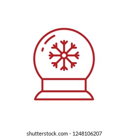 Snow globe vector icon. Background for winter and christmas theme or new year icon for holiday web site.
