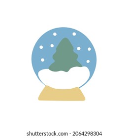 Snow globe vector icon . Flat design. Isolated