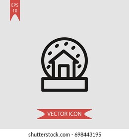 Snow globe vector icon, illustration symbol