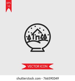Snow globe vector icon, illustration symbol
