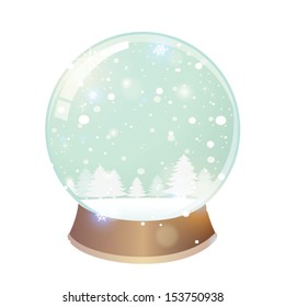 Snow globe. Vector illustration