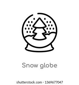 snow globe vector line icon. Simple element illustration. snow globe outline icon from winter concept. Can be used for web and mobile