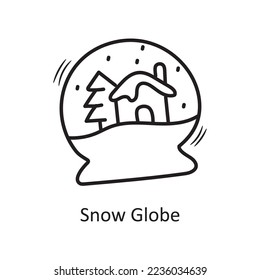  Snow Globe vector outline Icon Design illustration. Christmas Symbol on White background EPS 10 File