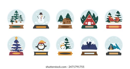 Conjunto de Vector de globo de nieve Colección
