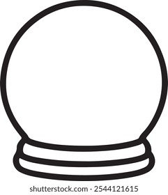Silueta del Vector del globo de la nieve aislada en el fondo blanco
